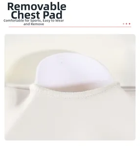 Détail des coussinets amovibles d'un soutien-gorge de sport pour confort optimal