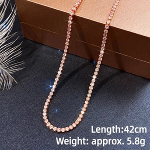 Γυναικείο κολιέ τένις 42cm σε ροζ χρυσό με 5,8g ζιργκόν AAA σε πολυτελές κουτί