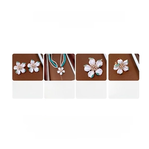 Detailed product information for vintage floral jewelry set with dimensions and materials