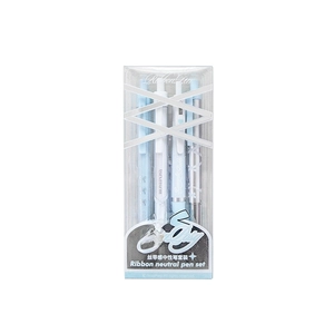 Ballet ribbon series light blue neutral pen set with four pens in transparent case