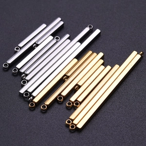Minimalist 304 stainless steel bar pendants in gold and silver finish for DIY jewelry