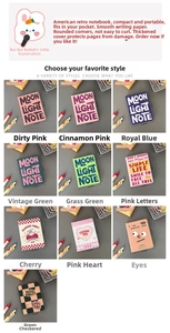 Detail view of mini A7 vintage pocket notebooks with various colorful cover designs