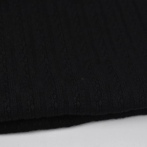 Close-up of black ribbed knitted fabric texture for soft autumn beanies and headwear