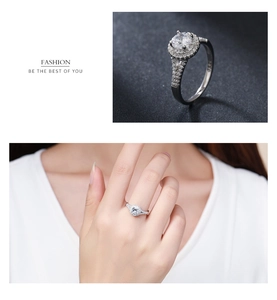 Macro detail of s925 silver halo ring featuring 1ct center stone and pavé setting