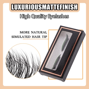 Detail showing natural simulated hair tips of luxurious matte black false eyelashes