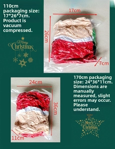 Vacuum sealed packaging dimensions for 110cm and 170cm climbing Santa decor sets