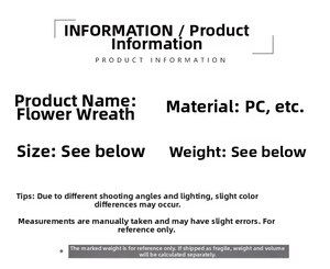 Detailed specification list for PC Christmas wreath including size and material data