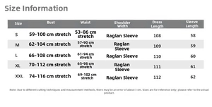 Tableau des tailles pour robe en maille avec mesures buste et taille du S au XXL