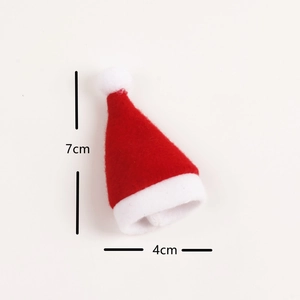 Mini bonnet de Noël rouge et blanc 7x4cm pour bouteilles de vin et décoration de table