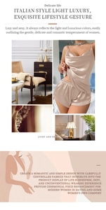 Détails de l'ensemble pyjama en satin champagne avec haut à col en V et short assorti