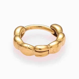 Minimalist gold bubble hoop earrings in high-polished stainless steel for women and men