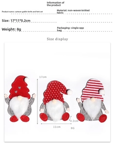 Specifications of cartoon gnome cutlery holder made of non-woven and knitted fabric