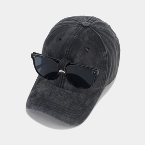 Vintage washed baseball cap with attached aviator sunglasses for street style