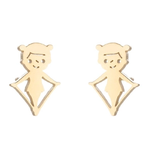 Minimalist gold roller skate stud earrings made of high-quality stainless steel for women