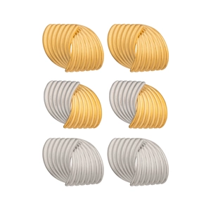 Strukturierte Spiral-Ohrringe in Gold, Silber und zweifarbigem Edelstahl-Design