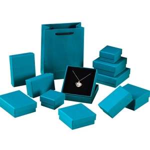 Indigo blue jewelry box set including ring box and gift bag for necklaces and earrings