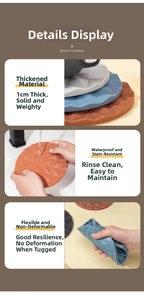 Detailed view of 1cm thick waterproof silicone heat mats with geometric texture in three colors