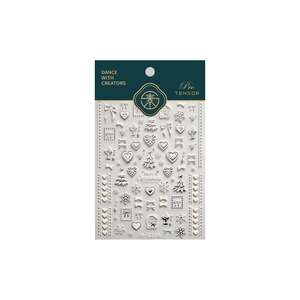 Exquisite white 3D embossed nail art stickers featuring Christmas heart and tree patterns.