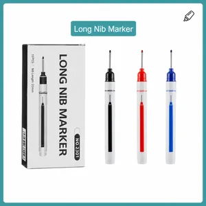 Long Nib Marker Pen Deep Hole Waterproof Quick Drying Oil Based Woodworking Construction Positioning Marking Tools