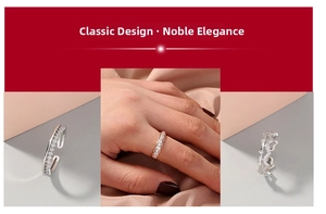 Detailed views of gold micro-pave adjustable rings with sparkling white zircon stones