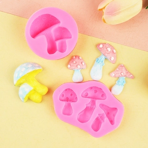 3D mushroom silicone fondant mold set for DIY cake decorating and chocolate baking