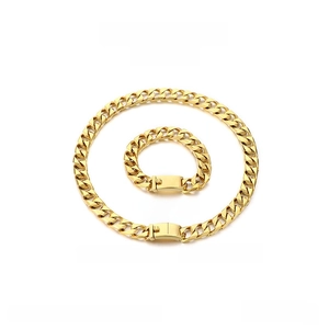 Detaillierte Größenparameter für 13 mm goldene Gliederkette und Armbandset aus Edelstahl