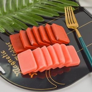 Realistic PVC duck blood and luncheon meat prop keychains in red and pink 12-piece set
