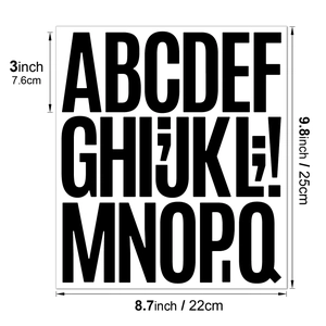 3 inch black waterproof alphabet stickers for DIY mailbox and car decoration