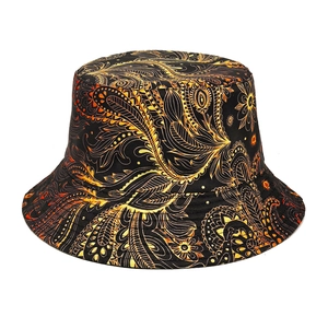Chapeau Bob Motif Paisley Phénix Polyester Protection Solaire Extérieur Été Style Street Rétro Hommes Femmes
