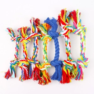 7-piece colorful cotton rope dog toy set for aggressive chewers and dental cleaning