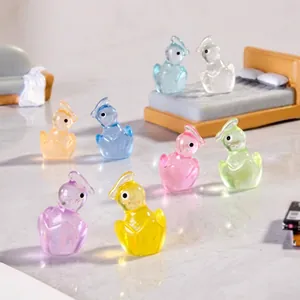 Colorful transparent resin capybara miniature figurines in various vibrant colors