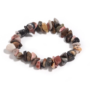 Bracciale fatto a mano con scaglie di agata naturale in toni terra rosa e grigi