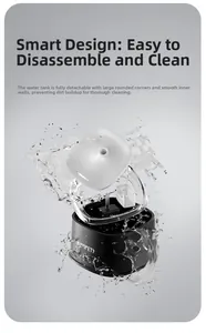 Detailed view of fully detachable pet water fountain structure with smooth rounded inner walls