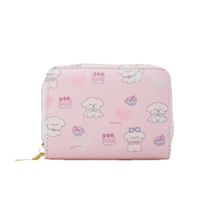 Cute Cartoon Animal Printed PU Leather Accordion Card Holder RFID Blocking Zipper Multi Slots Coin Purse For Women Girls