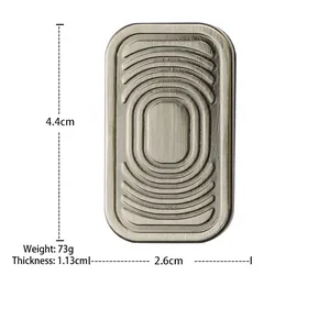 Detailed size chart of the silver EDC slider toy showing precise dimensions and weight