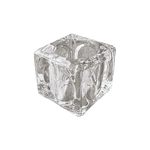 Nordic minimalist clear crystal glass candle holder with elegant wave texture and thick base