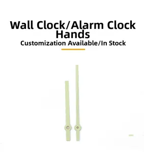 Detailed view of luminous green clock hands for quartz movement replacement
