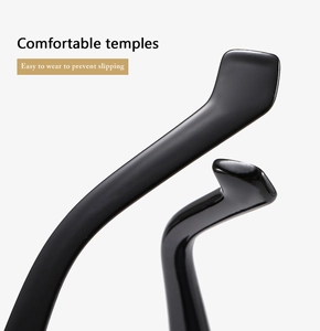 Détail des branches noires confortables sur lunettes de soleil avec design antidérapant