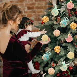 Christmas Tree Balls Ornaments Macaron Color Foam Colorful Star Tree Topper Hanging Decorations For Holiday Party Home