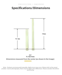 Technical drawing of luminous clock hands model 267 with 70.5mm hour and 106mm minute hand