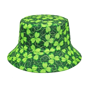 Fischerhut St Patricks Day Kleeblatt Druck Polyester Sonnenschutz Irisches Festival Party Accessoire