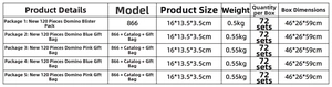 Detailed specification chart for the 120-piece wooden domino educational toy set
