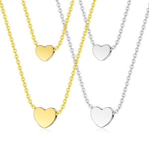 Minimalist Stainless Steel Double Layer Heart Pendant Necklace For Women Fashion Polished Clavicle Jewelry Heart Choker