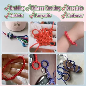Assorted colorful handmade woven cords for Chinese knots, bracelets and jewelry crafts