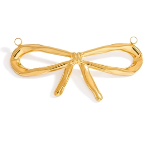 Polished gold butterfly pendant with dual connection loops for DIY jewelry making