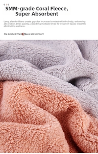 Close-up of pink and grey coral fleece fabric showing high-absorbency fiber texture
