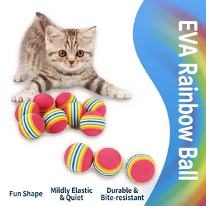 Palline per animali domestici in schiuma EVA arcobaleno con design elastico silenzioso