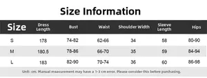 Size chart detail for printed bodycon dress with length, bust, and waist measurements