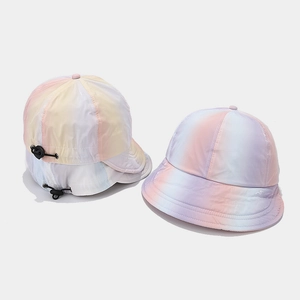 Kids colorful tie-dye sun hats with neck flap and gradient pastel fisherman style