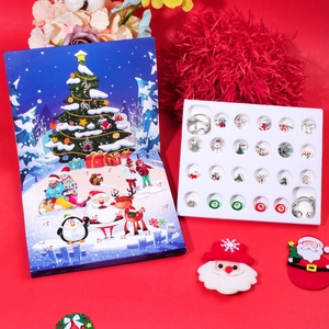 Christmas 24 days advent calendar box with snowman charms and DIY beaded bracelets